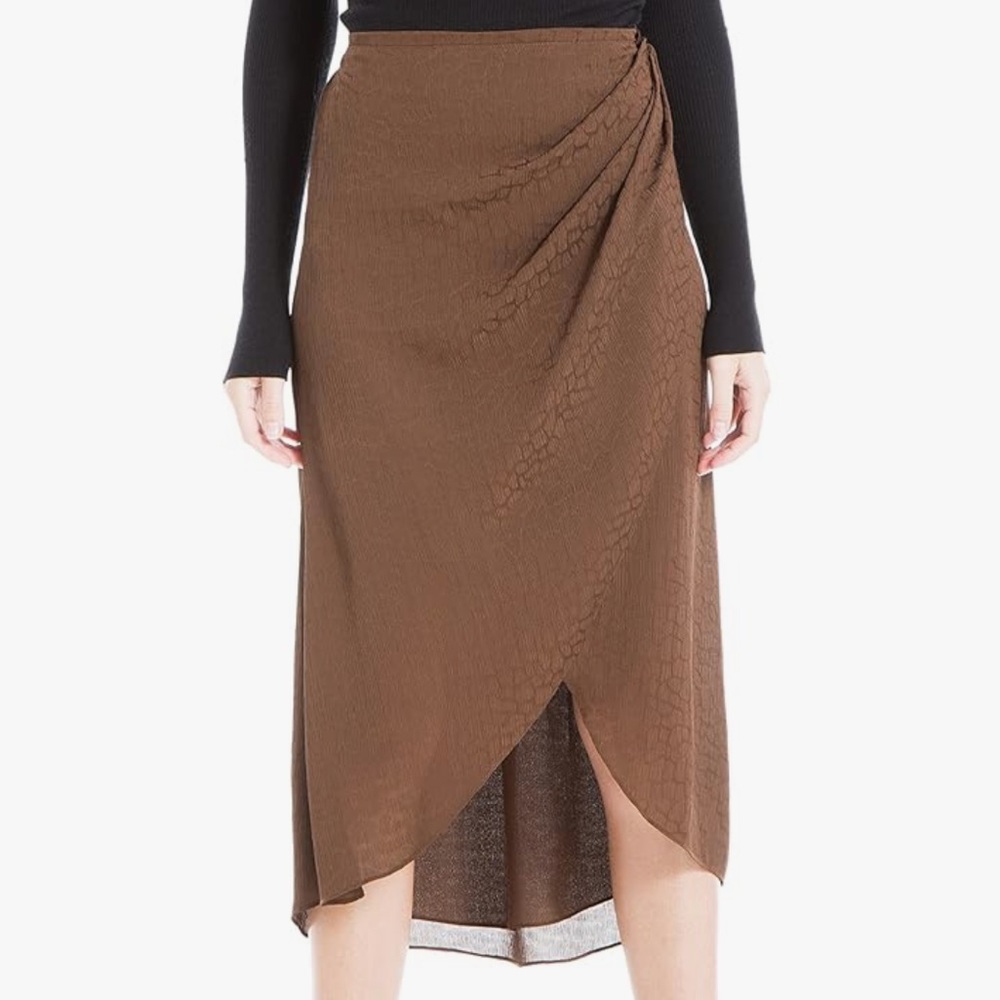 Max Studio Brown Midi Skirt